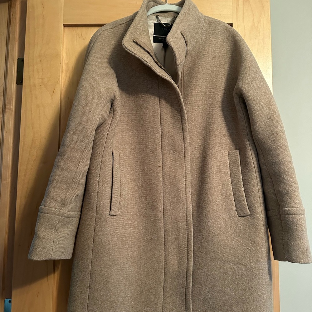 Cocoon coat in Italian stadium-cloth wool